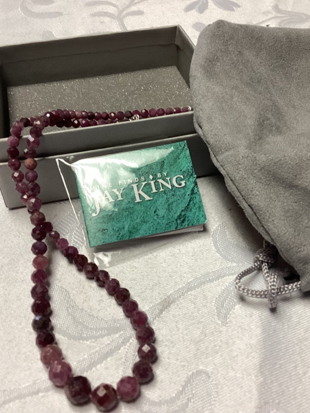 Jay KING.  sterling Ruby neckkace new. Boxed 💃💃💃💃💃💃